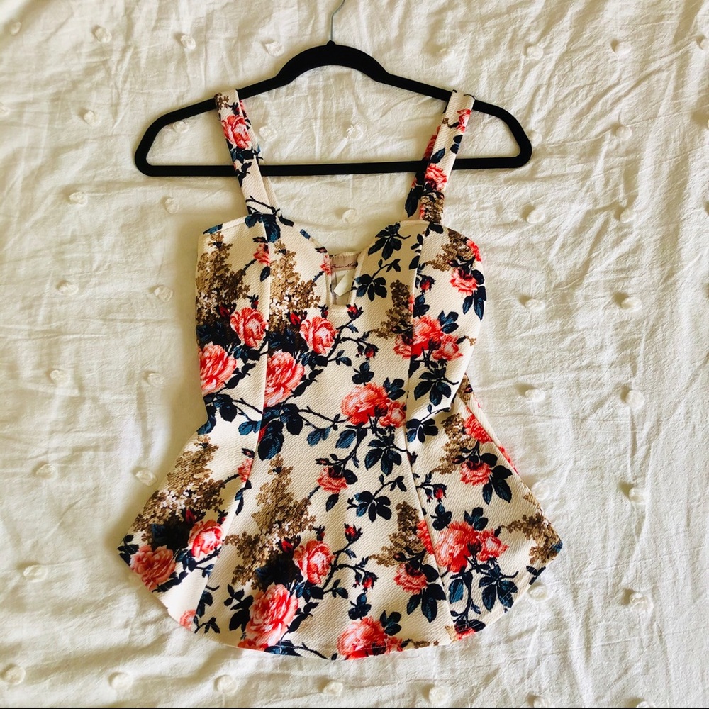 Floral Peplum Top Small